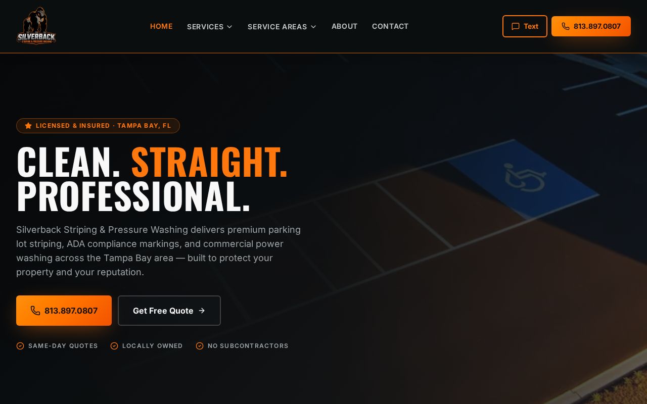 Silverback Striping website screenshot
