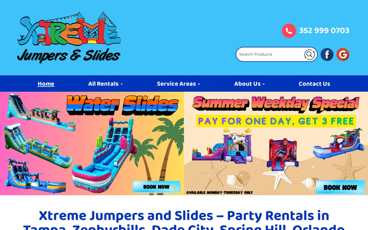 Xtreme Bounce and Slide website screenshot