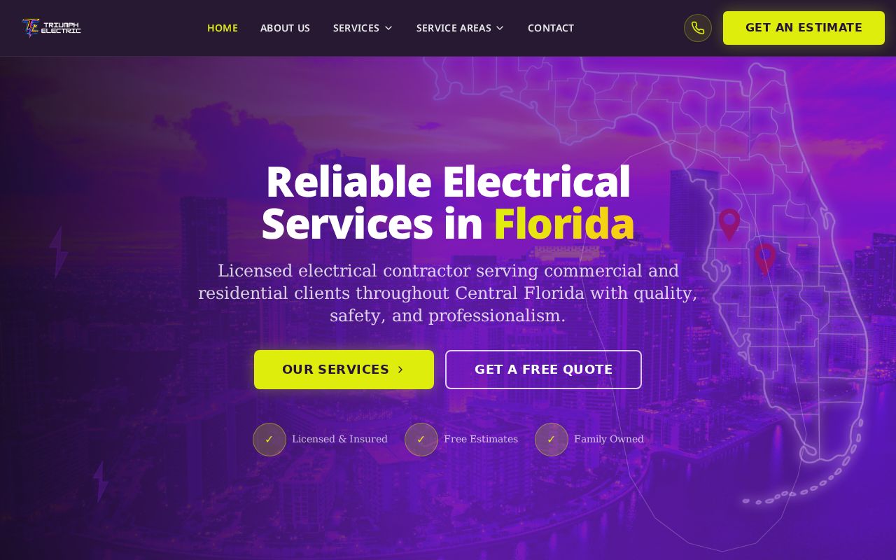 Triumph Electric website screenshot